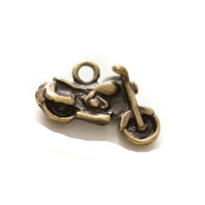 Zawieszka metalowa Charms ScrapBerry's Motocykl Brąz, 10mm